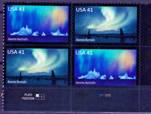 US Polar Lights Plate Block .41c  2007 MNH  Sc 4203-4204