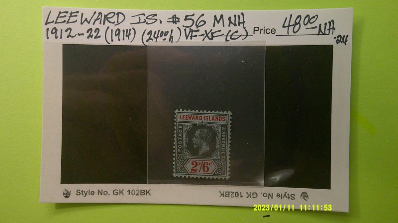 Leeward Islands 1914 Scott# 56 Mint VF-XF NH WMK 3 DIE I