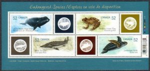 CANADA - #2229 Endangered  Species Souvenir Sheet-2nd Series - MNH