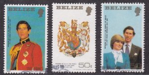 Belize # 548-550, Royal Wedding - Princess Diana, Used