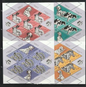 ROMANIA 2022 STAMPS ANIMALS DOGS SPOTTED DALMATIANS MNH SHEET POST