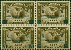 Canada 1932 6c on 5c Deep Brown SG318 Fine MNH Block of 4