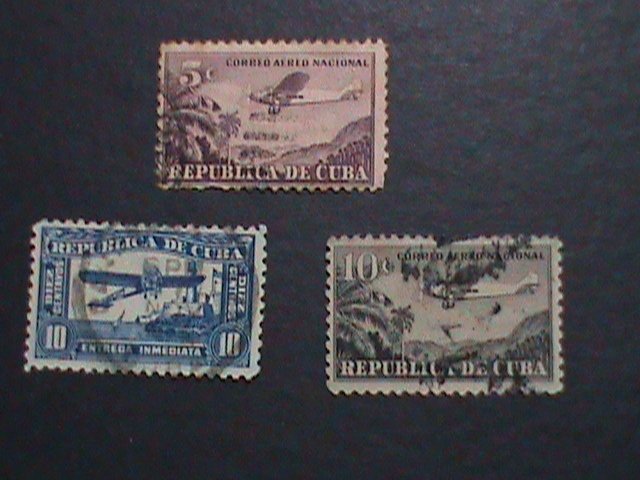 ​CUBA-AIRMIAL- VERY OLD CUBA AIR PLANES STAMPS USED- VF WE SHIP TO WORLD WIDE.