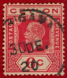 CEYLON Sc 204 VF/USED - 1912 6c King George V - Die 1b, Type II - Nice Cancel