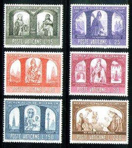 VATICAN Scott 433-8 MNH** 1966 Poland Christianization set