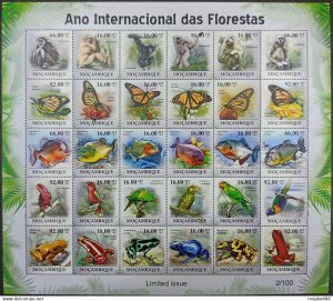 2011 Mozambique Butterflies Birds Fishes Monkeys Fauna ! Unique Sh ** Qw13