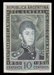 ARGENTINA 1950. SCOTT # 587. UNUSED. IMPERFORATE. # 4