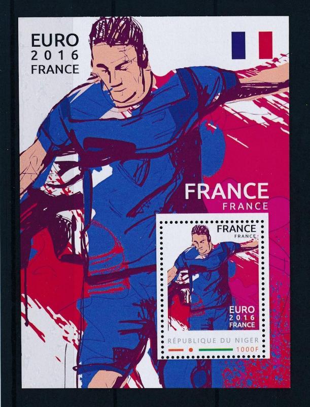 [81347] Niger  Football Soccer Euro 2016 France Sheet MNH