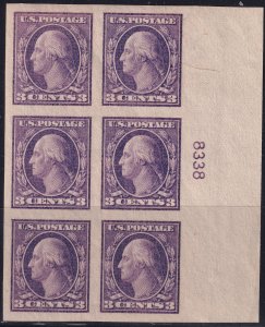 #484 Mint OG, XF, Plate number block of 6 (CV $95) (CV $10 - ID45227) - Josep...