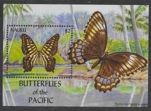 Nauru #498 SS  Butterflies 2002  MNH