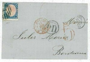 11987 - SPAIN España - POSTAL HISTORY  - PARRILLA Postmark # 1 on COVER  1865