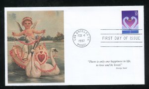 US 3123 Love stamp 1997 two swans UA Mystic cachet FDC