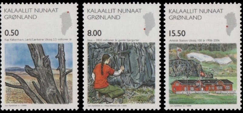 Greenland 2006 #482-4 MNH. Science