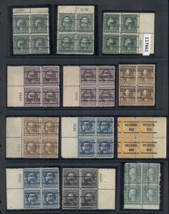 USA 1908-1919 Washington Franklin Precancels T&C Assortment, Blocks & Multipl...