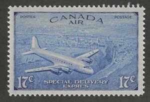 Canada #CE3 MNH single, plane & view of city, incorrect circumflex accent over E