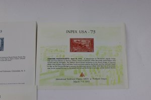 ASDA LISDA INPEX US CANADA INTERPEX Philatelic Expo club Souvenir card 1975 75