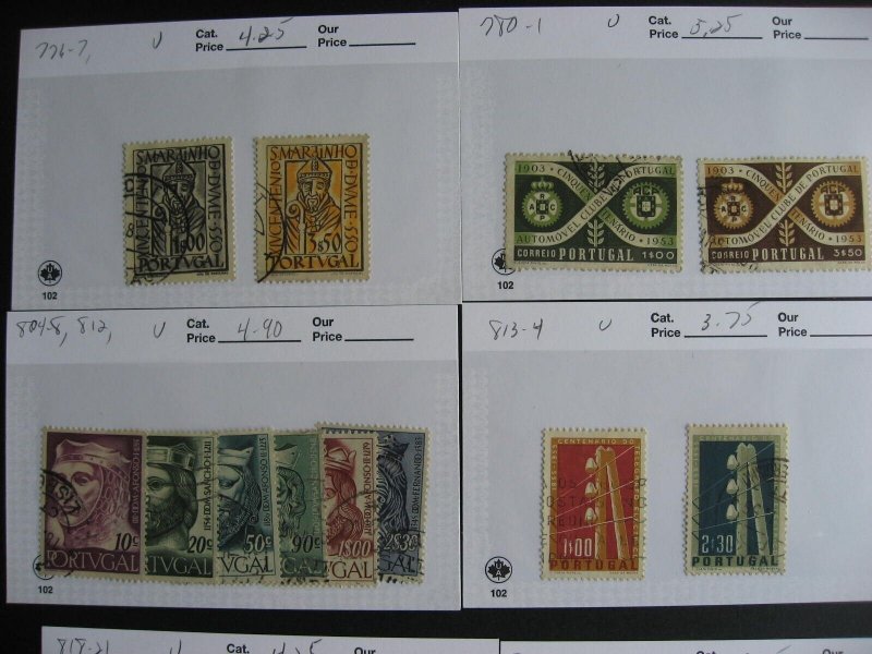 Portugal used stamps assembled in 25 sales cards, check them out