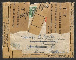 FRANCE SCOTT #651 & 652 STAMPS TO NETHERLANDS TYPE 3 BRITISH TAPE COVER 1951