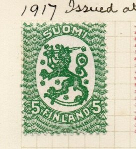 Finland 1917 Early Issue Fine Mint Hinged 5pen. NW-179770