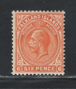 Falkland Islands 1925 King George V 6p Scott # 46 MH