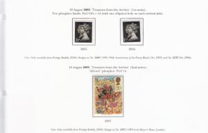 2009 BOOKLET STAMPS FROM DX46 TREASURES OF THE ARCHIVE SG2955-SG2957