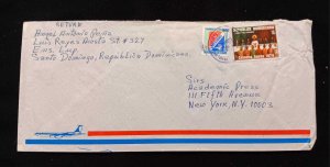 C) 1974, DOMINICAN REPUBLIC, AIR MAIL, ENVELOPE SENT TO THE UNITED STATES.. XF