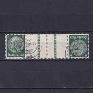 GERMANY 1934, Mi# KZ22.4 (15 mm), CV €30, Hindenburg, Gutter pair booklet, Used