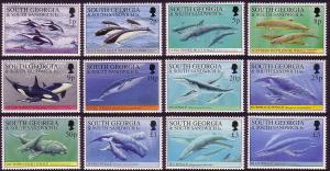 South Georgia Whales and Dolphins 12v SG#231/42 SC#178-89