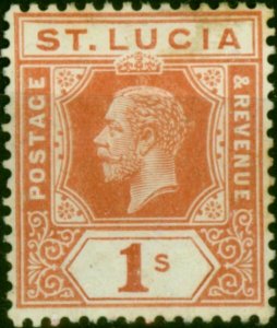 St Lucia 1920 1s Orange-Brown SG86 Good MM