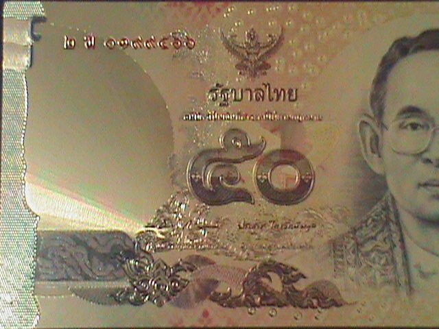 ​THAILAND-2010-24 KARAT GOLD REPLICA $50-BAHT BANK NOTE-WITH CERIFICATE VF