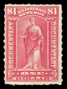 Scott R182 $1.00 Documentary Revenue Unused F-VF No Gum Cat $75