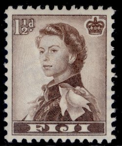 FIJI QEII SG282, 1½d sepia, NH MINT.