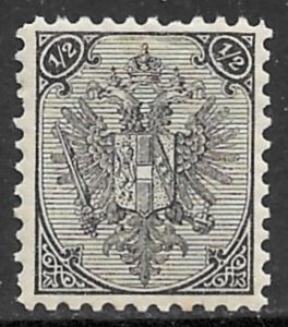 BOSNIA AND HERZEGOVINA 1894 1/2k Black Arms WMKD P.10 1/2 Sc 1a,SG119 MLH