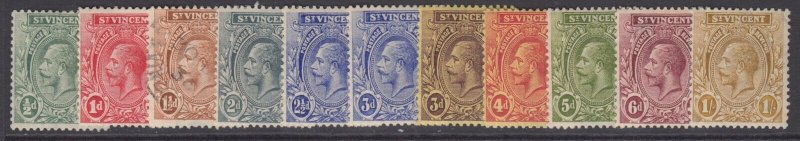 St. Vincent, Scott 118-128 (SG 131-138), MLH/HR, 1.5p used 