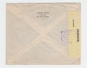 PALESTINE -US 1940 CENSOR COVER, TAPE 6A1-YELLOW PAPER-NOT LISTED(SEE BELOW