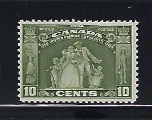 CANADA SCOTT #209 1934 LOYALIST MONUMENT 10C (GREEN)  - MINT LIGHT HINGED