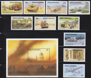 Grenada Grenadines Scott 1164-74 complete set F to VF mint OG NH.