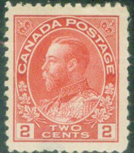 CANADA Scott 106 KGV 1911 MH* stamp CV$15