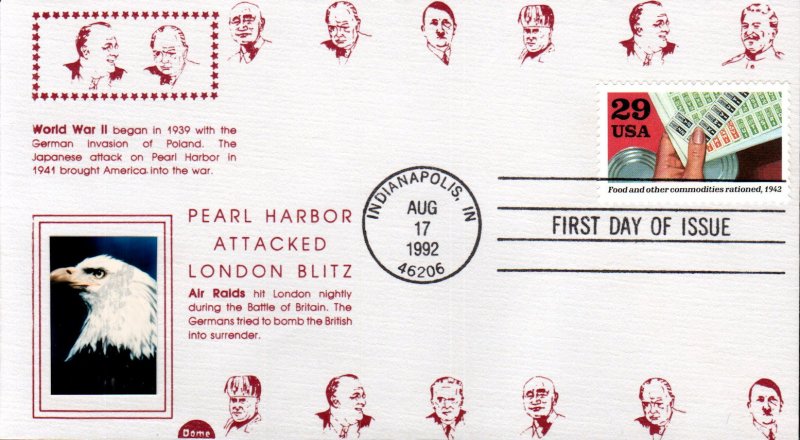 #2697b Ration Coupons Dome FDC