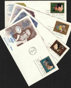 1973 American Arts Sc 1484-7 set of 4 FDCs Fleetwood premium cachets Gershwin