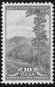 749 10 cents Smoky Mountains, Stamp mint OG NH EGRADED VF 80