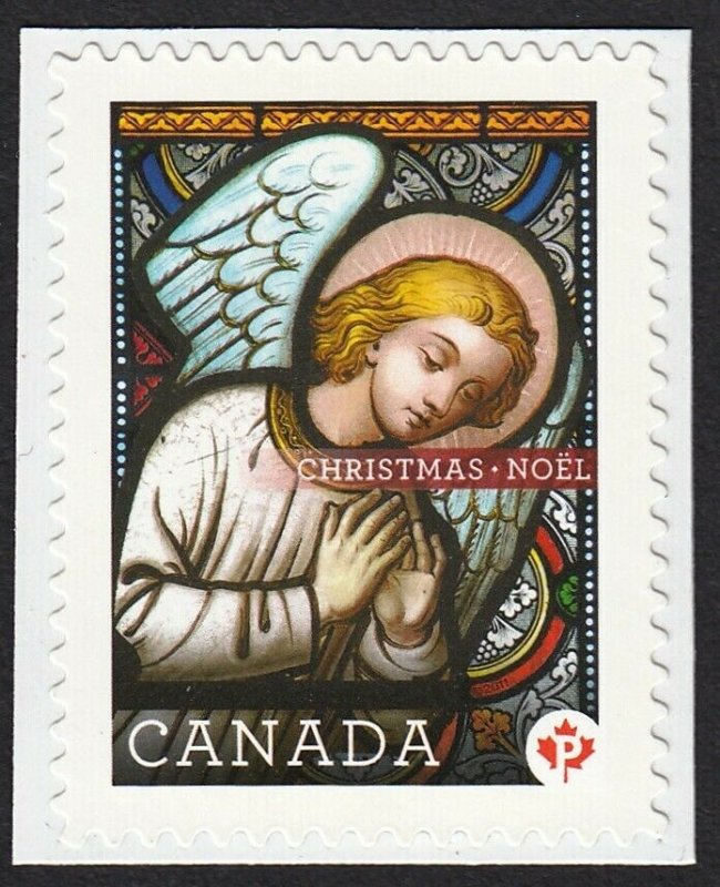 CHRISTMAS - STAINED GLASS = ANGEL = Canada 2011 #2492 MNH Cut fr Bklt