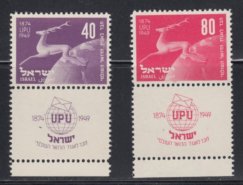 Israel    #31-32  w/tabs    mnh    cat $50.00