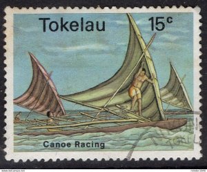 TOKELAU 1978 QEII 15c Multicoloured, Caneo Racing SG67 FU