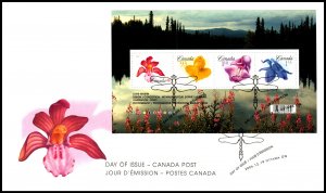 Canada 2194 Flowers Souvwenir Sheet Canada Post U/A FDC