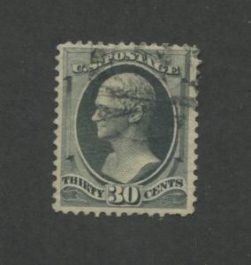 1874 United States 30 Cent Postage Stamp #165 Used VF Faded Postal Cancel