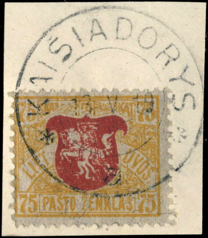 LITUANIE / LITHUANIA - 1919 - KAISIADORYS  cds on Mi.36E on piece