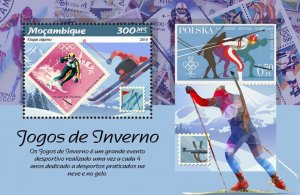 Mozambique 2019 MNH Sports Stamps Winter Olympics Games Stamps-on-Stamps 1v S/S