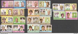 I1406 Imperf St. Vincent Nevis Leaders Of The World Cricket Stars 5Set Mnh