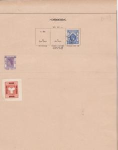 hong kong stamps on album page ref 10739